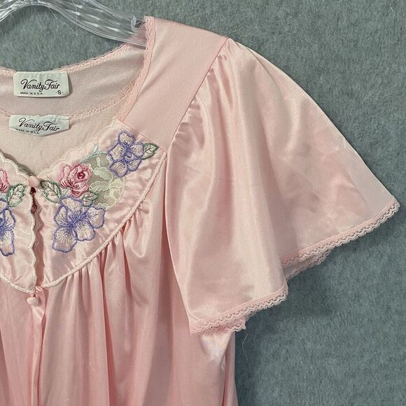 Vanity Fair Light Pink Lace Matching Gown and Robe Women Small Vintage Ladies - Picture 3 of 16